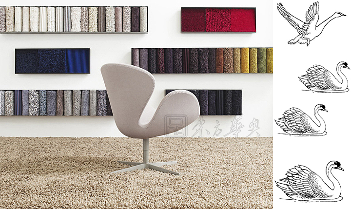 现代经典休闲椅|布面休闲椅|办公家具|布面天鹅椅